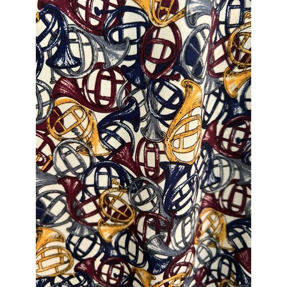 VTG Leslie Fay Haberdashery Size 22W Blouse Multicolor French Horns Mardi gras - Picture 3 of 10